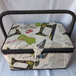 Singer Sewing Machine Print Basket